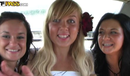 Три подруги устроили оргию на природе